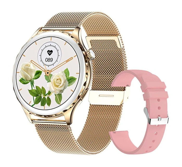 Dámské chytré hodinky Rubicon RNCF02-2 Gold + Strap Pink Dámské chytré hodinky Rubicon RNCF02-2 Gold + Strap Pink