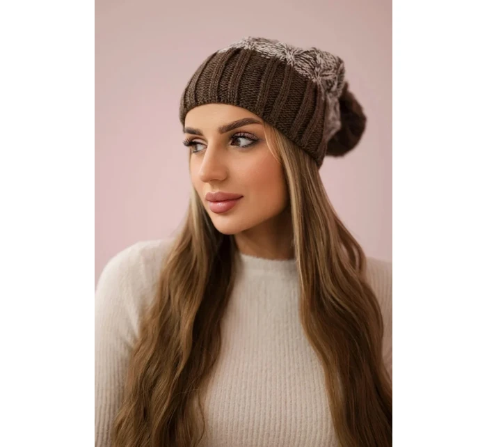 Milano fleecová čepice K203 ecru melange+mocca