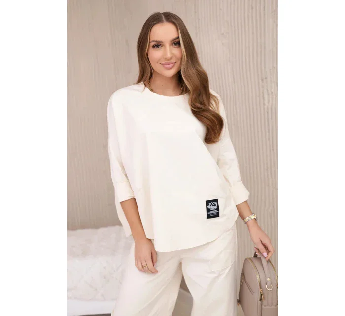 Komplet nových mikinových kalhot Punto světle béžová