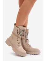 Eko Kožené Boty Workery Se Zateplené D&A Bežové model 21675838 - S.Barski