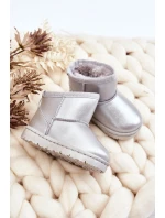 Teplé dětské sněhové boty s kožešinou stříbrné Scooby Teplé dětské sněhové boty s kožešinou stříbrné Scooby