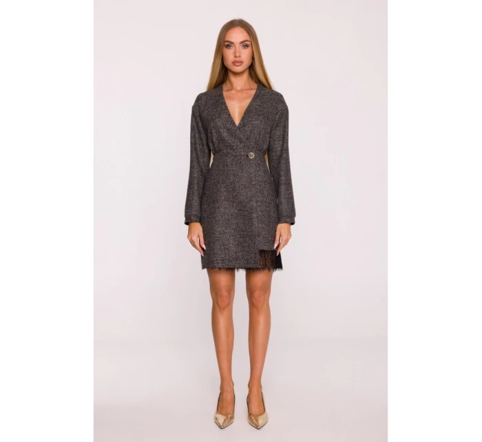 Zavinovací šaty z černé model 21295894 - Moe Zavinovací šaty z černé model 21295894 - Moe