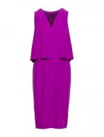 S422 Šaty s krajkovou vsadkou - levandulová