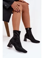Dámské kotníkové boty na podpatku z eko semiše Olianne