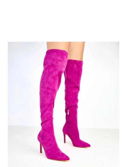 Dámské vysoké kozačky na jehlovém podpatku AX-123 Fuchsie - COMER Dámské vysoké kozačky na jehlovém podpatku AX-123 Fuchsie - COMER