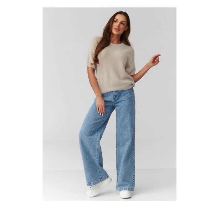 Svetr s krátkým rukávem  model 224081 Makadamia