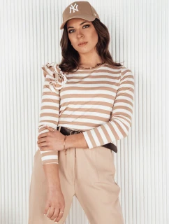 Dámská pruhovaná halenka béžová Dstreet model 21972876 - FashionStreet