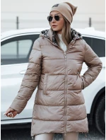 Dámská oboustranná bunda PURRBREEZ dlouhá prošívaná bunda s kapucí camel FashionStreet TY4660 Dámská oboustranná bunda PURRBREEZ dlouhá prošívaná bunda s kapucí camel FashionStreet TY4660