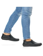 Černá pánská kožená nazouvací obuv Rieker 05264-00