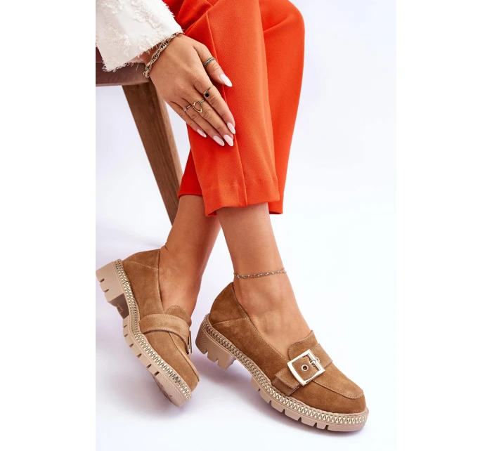 Módní semišové mokasíny tmavě béžové Eloisa Módní semišové mokasíny tmavě béžové Eloisa