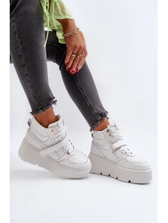Bílé dámské kožené tenisky model 21652328 - Zazoo
