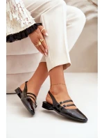 Lakované Baletky S Pásky Na Nízkém Podpatku Černé model 21670503 - Boto