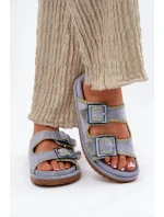 Dámské Pantofle S A Ozdobným Modré model 21696583 - Boto