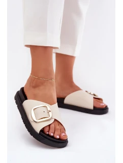 Dámské sandály na platformě se zlatou sponou béžové Jovira