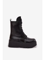 Kožené dámské obuv s ozdobou zateplené černé model 21713770 - Boto Kožené dámské obuv s ozdobou zateplené černé model 21713770 - Boto