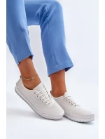 Dámské kožené sportovní boty tenisky bílé Lalnai Dámské kožené sportovní boty tenisky bílé Lalnai