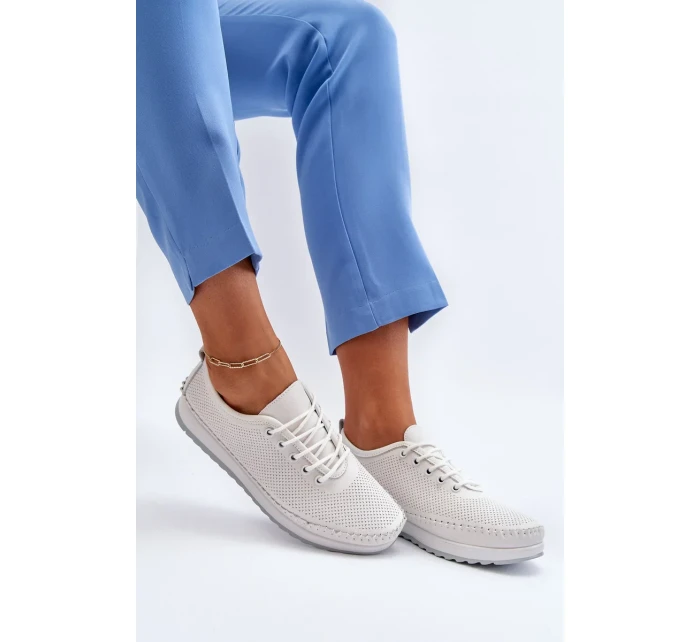 Dámské kožené sportovní boty tenisky bílé Lalnai Dámské kožené sportovní boty tenisky bílé Lalnai