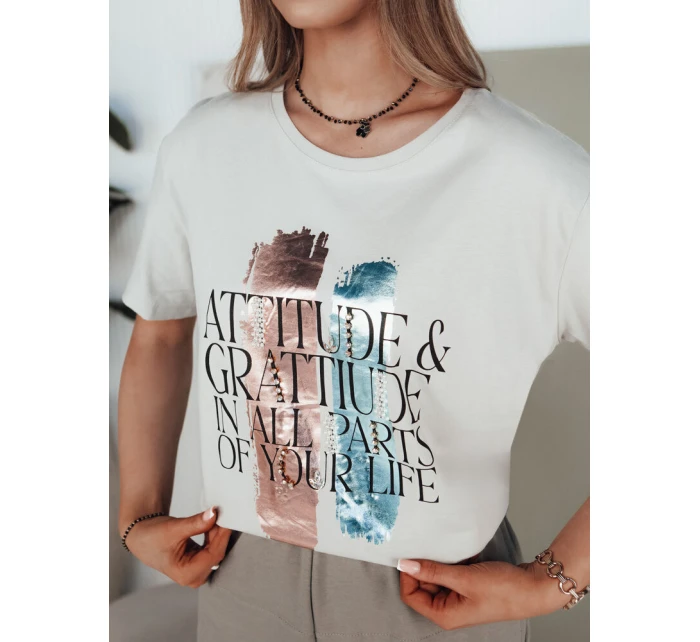 Dámské tričko MISTAL světle šedé FashionStreet RY2578