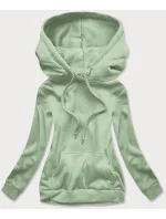 Dámská tepláková mikina v pistáciové barvě (W02-60)