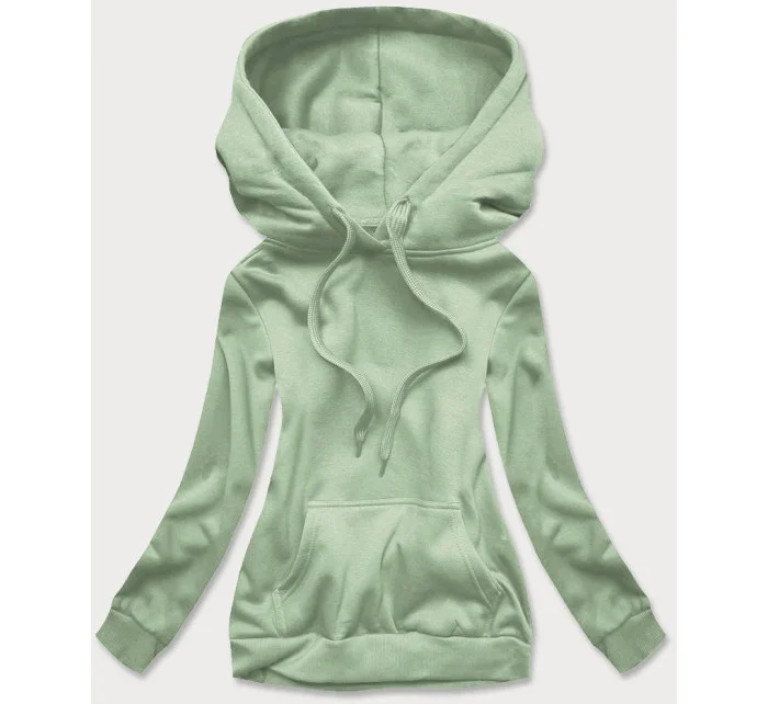 Dámská tepláková mikina v pistáciové barvě (W02-60)