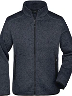 Daiber JN 762 Pánská pletená fleecová bunda 02.0762 dark grey melange/silver