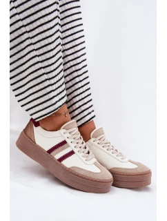Kožené dámské sneakersy na platformě model 21692938 - Zazoo