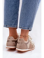 Kožené semišové dámské tenisky Big Star TT274677 béžové