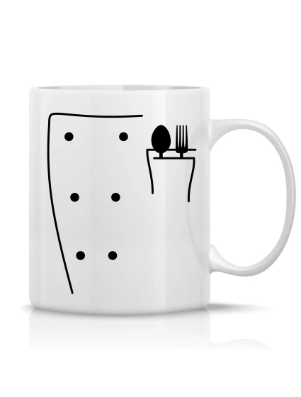 KUCHAŘ - klasický bílý keramický hrníček 300 ml