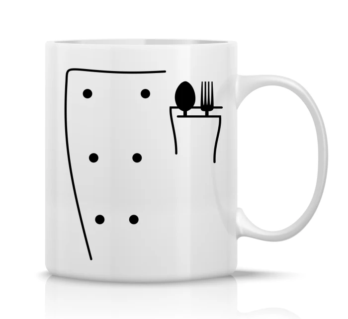 KUCHAŘ - klasický bílý keramický hrníček 300 ml