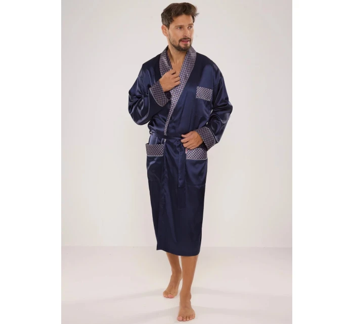 Pánský župan Adam Satyna 940 Tmavě modrá - De Lafense