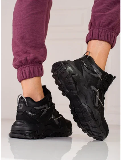 Luxusní dámské černé tenisky bez podpatku Luxusní dámské černé tenisky bez podpatku