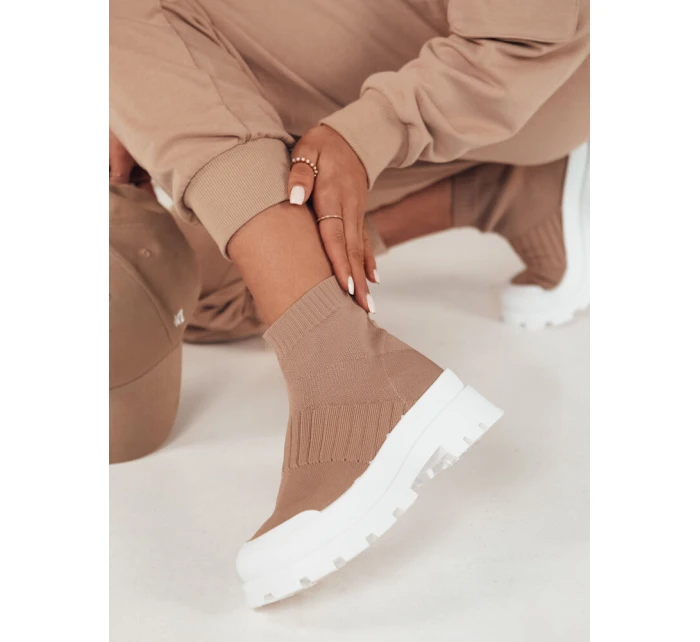 Dámské ponožkové boty ORCE beige Dstreet ZY0471