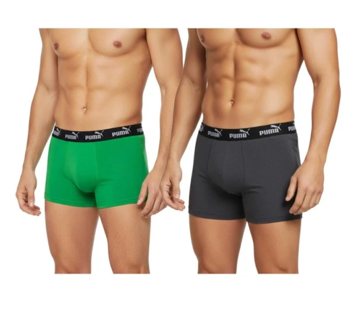 Pánské boxerky Puma 2-Pack zelená šedá pohodlná bavlna Pánské boxerky Puma 2-Pack zelená šedá pohodlná bavlna