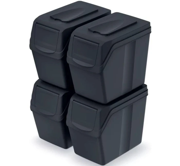 Odpadkový koš 20 l SORTIBOX SET4 PACK ANTHRACITE - konec dětské
