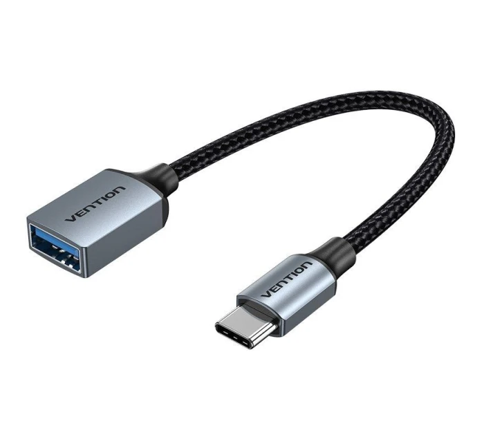 USB 3.0 Vention USB-C na USB-A OTG kabel 0,15 M ze slitiny hliníku šedý