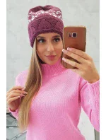 Dámská čepice Kira K374 dark purple+white Dámská čepice Kira K374 dark purple+white