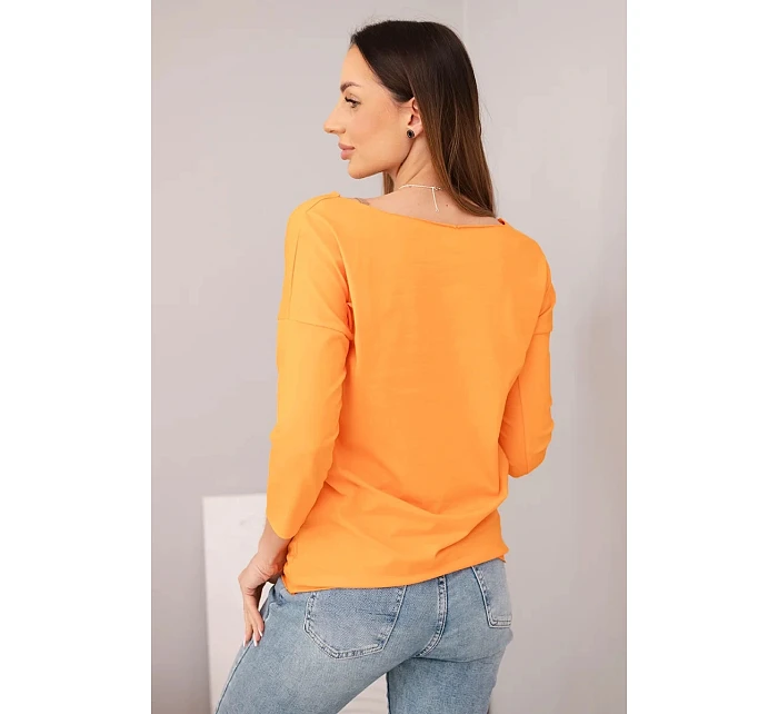Dámská halenka s lodičkovým výstřihem oranžová