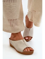 Pohodlné Dámské Sandály Na Klinu Inblu NG000002 Béžové