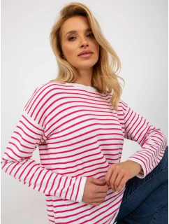 Dámský svetr LC SW 6006 .22 bílé a růžové - FPrice