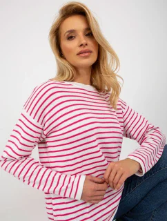 Dámský svetr LC SW 6006 .22 bílé a růžové - FPrice