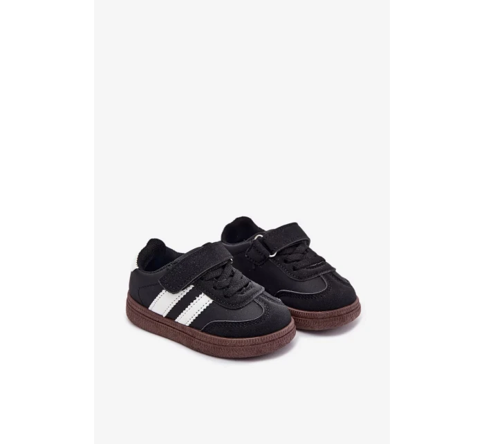 Dětské sportovní sneakers na suchý zip Adelina – černé