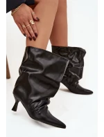 Dámské kotníkové boty na jehlovém podpatku Inarisse – černé Dámské kotníkové boty na jehlovém podpatku Inarisse – černé