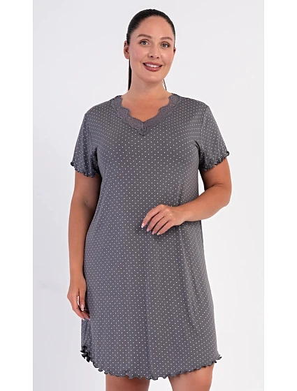Dámská noční košile s krátkým rukávem model 22405191 - Vienetta Dámská noční košile s krátkým rukávem model 22405191 - Vienetta