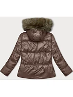Hnědá dámská bunda se střihem model 21246838 - S'WEST Hnědá dámská bunda se střihem model 21246838 - S'WEST