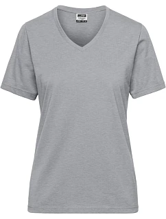 Daiber JN 1807 Dámské pracovní tričko z bio bavlny - Solid 02.1807 grey heather