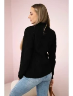 Svetr s model 18960115 vazbou černý - K-Fashion Svetr s model 18960115 vazbou černý - K-Fashion