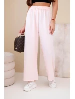Kalhoty s širokým nohavicí jasně pudrově růžový