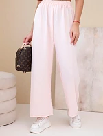 Kalhoty s širokým nohavicí jasně pudrově růžový