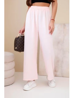 Kalhoty s širokým nohavicí jasně pudrově růžový