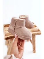 Dětské Teplé Sněhule Semišové Světle béžové model 21597585 - Boto Dětské Teplé Sněhule Semišové Světle béžové model 21597585 - Boto